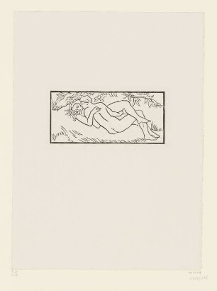 Paar unter einem Baum, aus: Ovid, "Kunst des Liebens", Lausanne 1935, S. 57