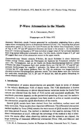 P-wave attenuation in the mantle