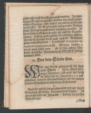 II. Von dem Sünde thun.