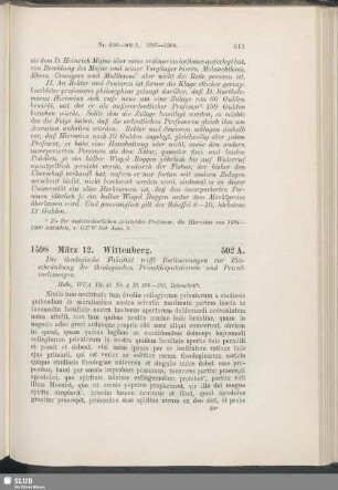 502A. 1598, März 12. Wittenberg