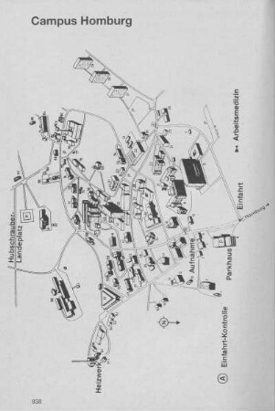Lageplan Universitätskliniken Campus Homburg