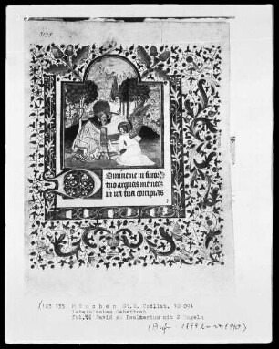 Lateinisches Gebetbuch mit französischem Kalender — David am Psalterium it, Folio 73