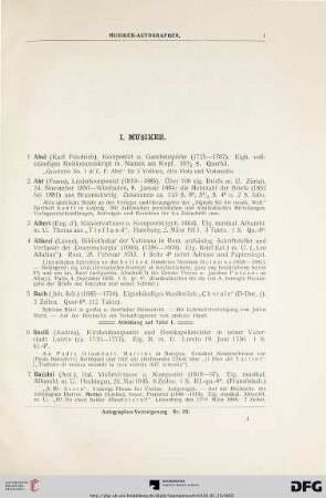 I. Musiker (Nr. 1-361)