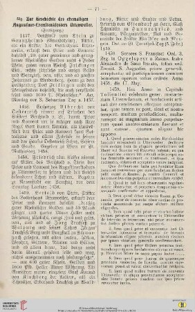 29: Zur Geschichte des ehemaligen Augustiner-Eremitenklosters Uttenweiler, [2]