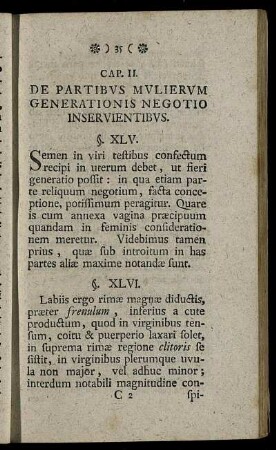 Cap. II. De Partibus Mulierum Generationis Negotio Inservientibus.