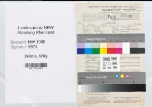 Entnazifizierung Willy Willms, geb. 16.07.1907 (Kaufmann)