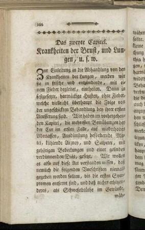 Das zweyte Capitel. Krankheiten der Brust, und Lungen, u.s.w.