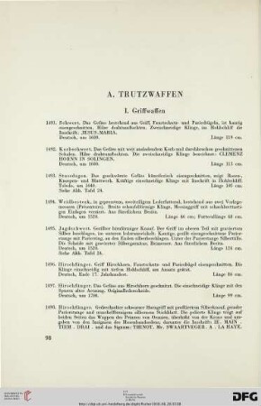 Trutzwaffen (Nr. 1491-1520)