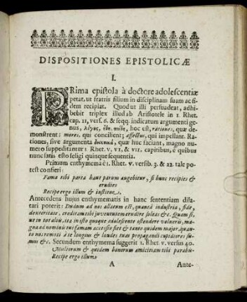 Dispositiones Epistolicæ I. - XL.