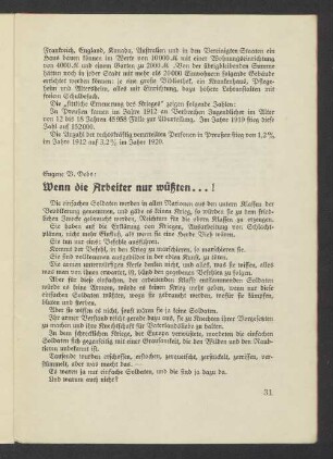 Wenn die Arbeiter nur wüßten...!