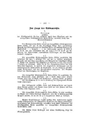 Zur Frage des Erbbaurechts