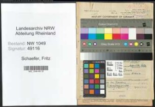 Entnazifizierung Fritz Schaefer , geb. 04.09.1914 (Rechtsanwalt)