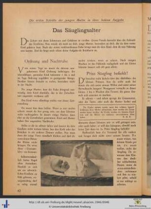 Das Säuglingsalter.