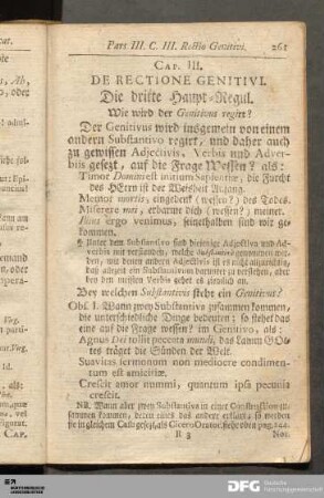 Cap. III. De Rectione Genitivi. Die dritte Haupt-Regul