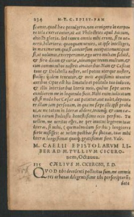 M. Caelii Epistolarum Liber Ad M. Tullium Ciceronem, Octavus.