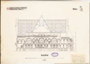 Provinzial-Ständehaus Schinkelwettbewerb 1897: Längsschnitt 1:200