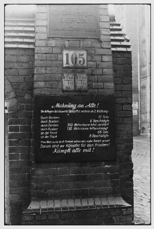 Mahntafel am Gaswerk (VEB Gasversorgung Berlin)