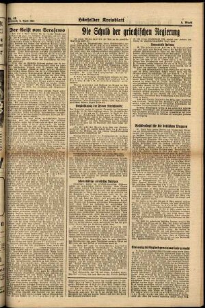 Zweite Ausgabe vom Mittwoch, den 09. April 1941.