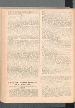 Sitzung des Deutschen Reichstages am 4. August 1914