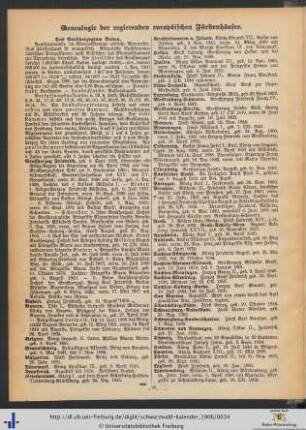 Genealogie der regierenden europäischen Fürstenhäuser.