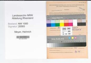 Entnazifizierung Heinrich Meyer, geb. 24.02.1895 (Polizeibeamter)