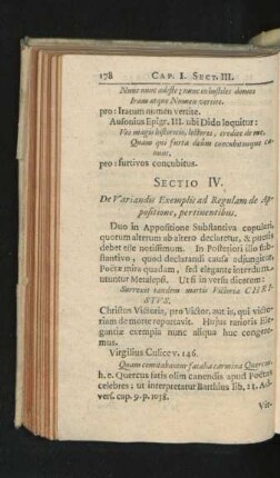 Sectio IV. De Variandis Exemplis ad Regulam de Appositione, pertinentibus.