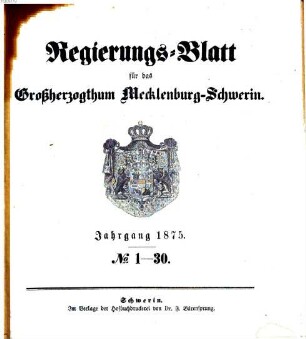 Regierungsblatt für Mecklenburg-Schwerin, 1875