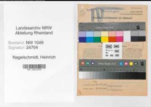 Entnazifizierung Heinrich Nagelschmidt , geb. 05.08.1896 (Steuerberater)