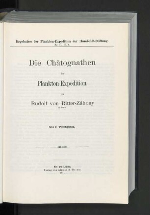Bd 2,H,e: Die Chätognathen der Plankton-Expedition