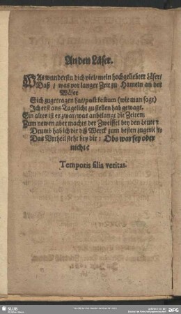 An den Läser