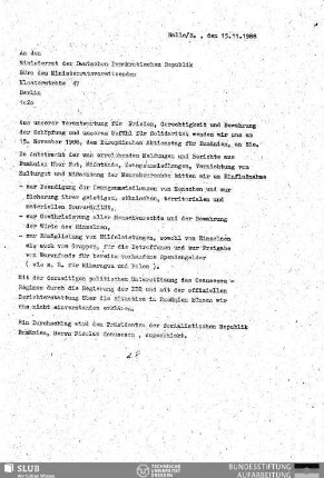 An den Ministerrat der Deutschen Demokratischen Republik