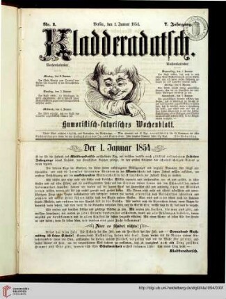 7: Kladderadatsch: Humoristisch-satirisches Wochenblatt
