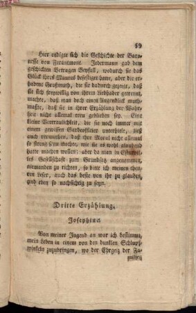 Dritte Erzählung. Josephine.
