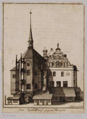 Das älteste Altstädter Rathaus auf der Nordseite des Altmarktes in Dresden