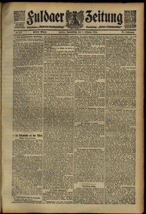 Erste Ausgabe vom Donnerstag, den 03. Oktober 1912.