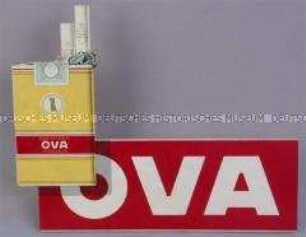 Werbeaufsteller für "Ova"-Zigaretten