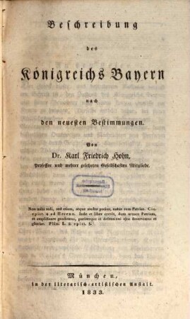 Beschreibung des Königreichs Bayern nach den neuesten Bestimmungen