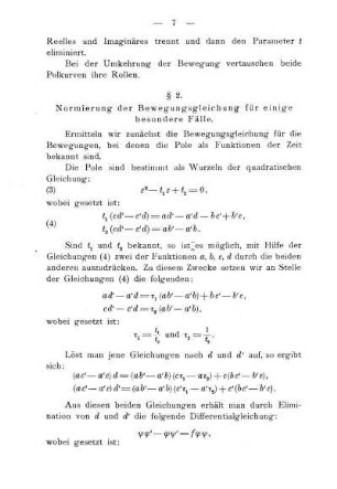 § 2. Normierung der Bewegungsgleichung für einige besondere Fälle
