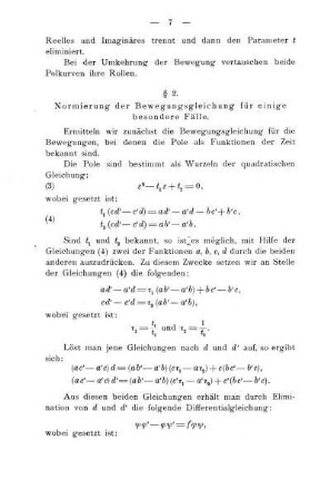 § 2. Normierung der Bewegungsgleichung für einige besondere Fälle