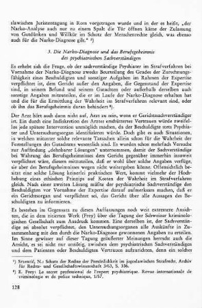 3. Die Narko-Diagnose und das Berufsgeheimnis des psychiatrischen Sachverständigen