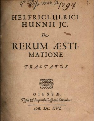 De rerum aestimatione tractatus