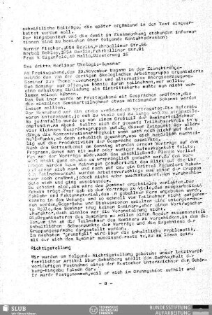 Richtigstellung