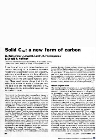 Solid C60 : a new form of carbon