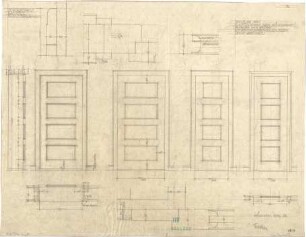 Fischer, Theodor; Bad Tölz (Bayern); Gewerbehalle - Innentüren (Grundrisse, Ansichten, Schnitt, Details)