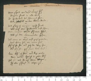 "An meinen Cammeraden" ["An meinen Kameraden"] [Reinschrift ]