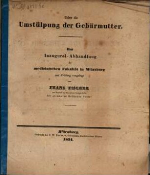 Über die Umstülpung der Gebärmutter : Eine Inaugural-Abhandlung