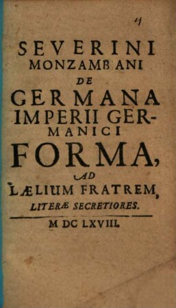 De germana Imperii germanici forma