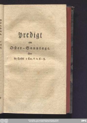 Predigt am Oster-Sonntage. über die Epistel 1 Cor. V. v. 6 - 8.