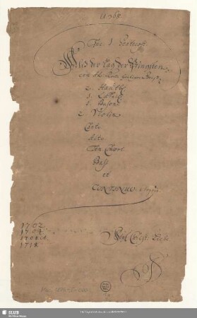 Als der Tag der Pfingsten erfüllet war - Mus.1896-E-500 : V (2), Coro, orch, bc