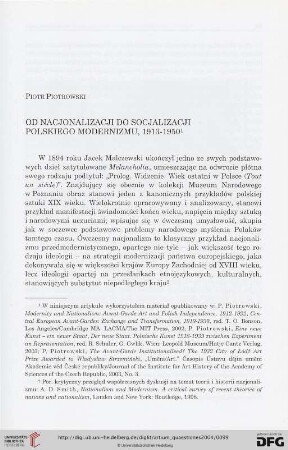 15: Od Nacjonalizacji do socjalizacji polskiego modernizmu, 1913 - 1950